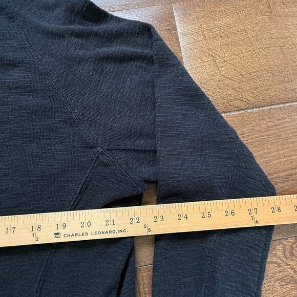 Free People Don't Forget Me Large Knit Button Detail Off The Shoulder Tee, Black - Picture 7 of 10